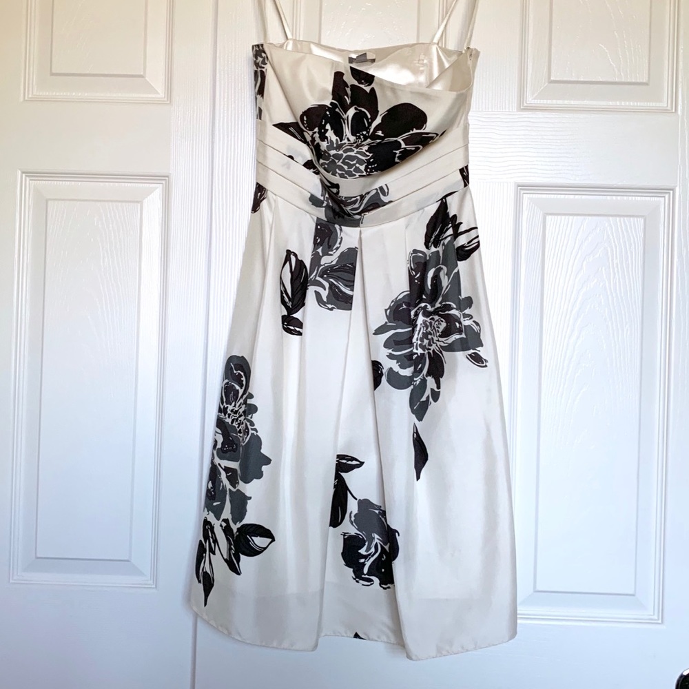 New Ann Taylor Floral Strapless Silk Petite Dress